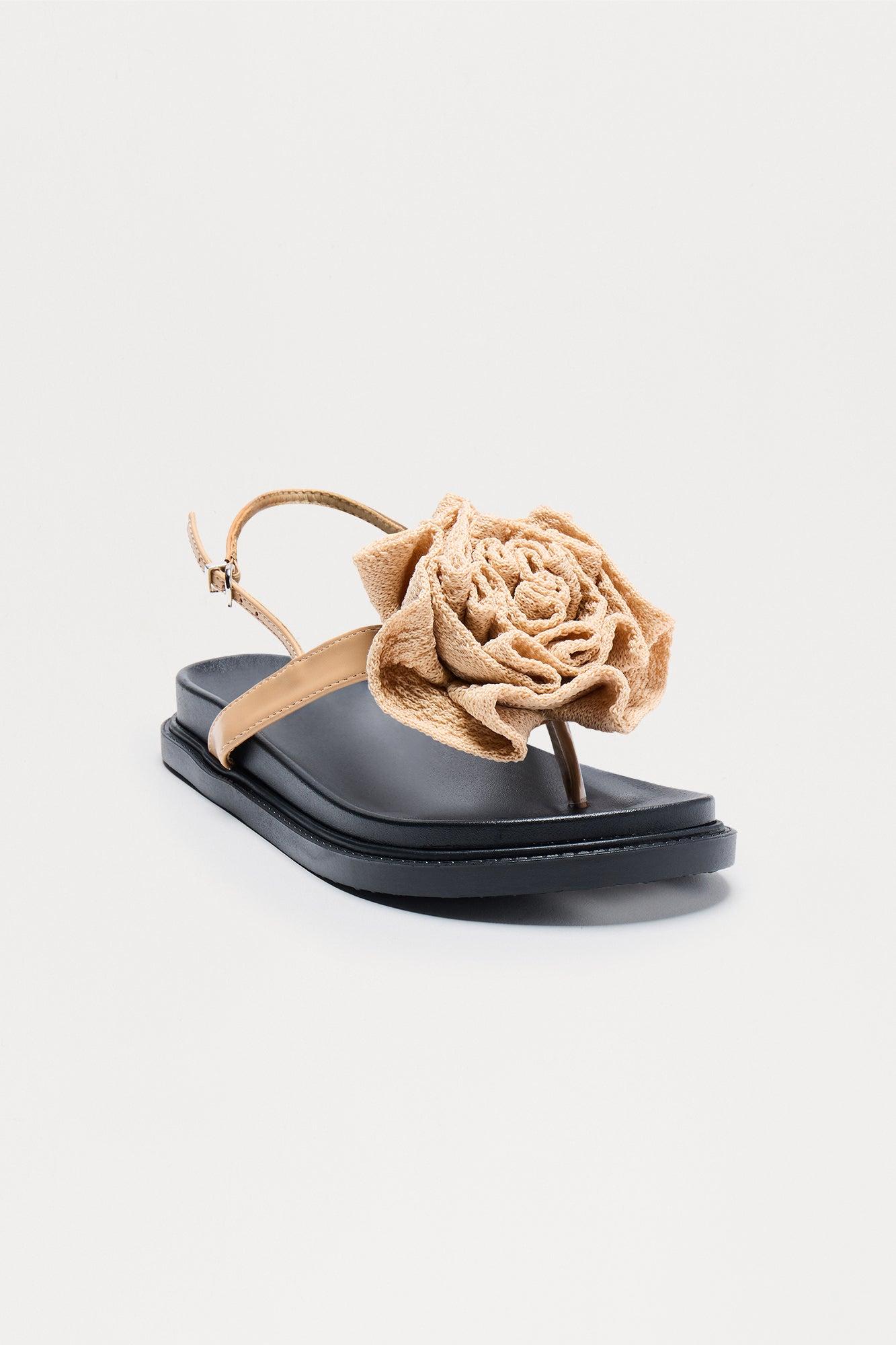 Naylor Flower Slingback Slides - Nude Product Image