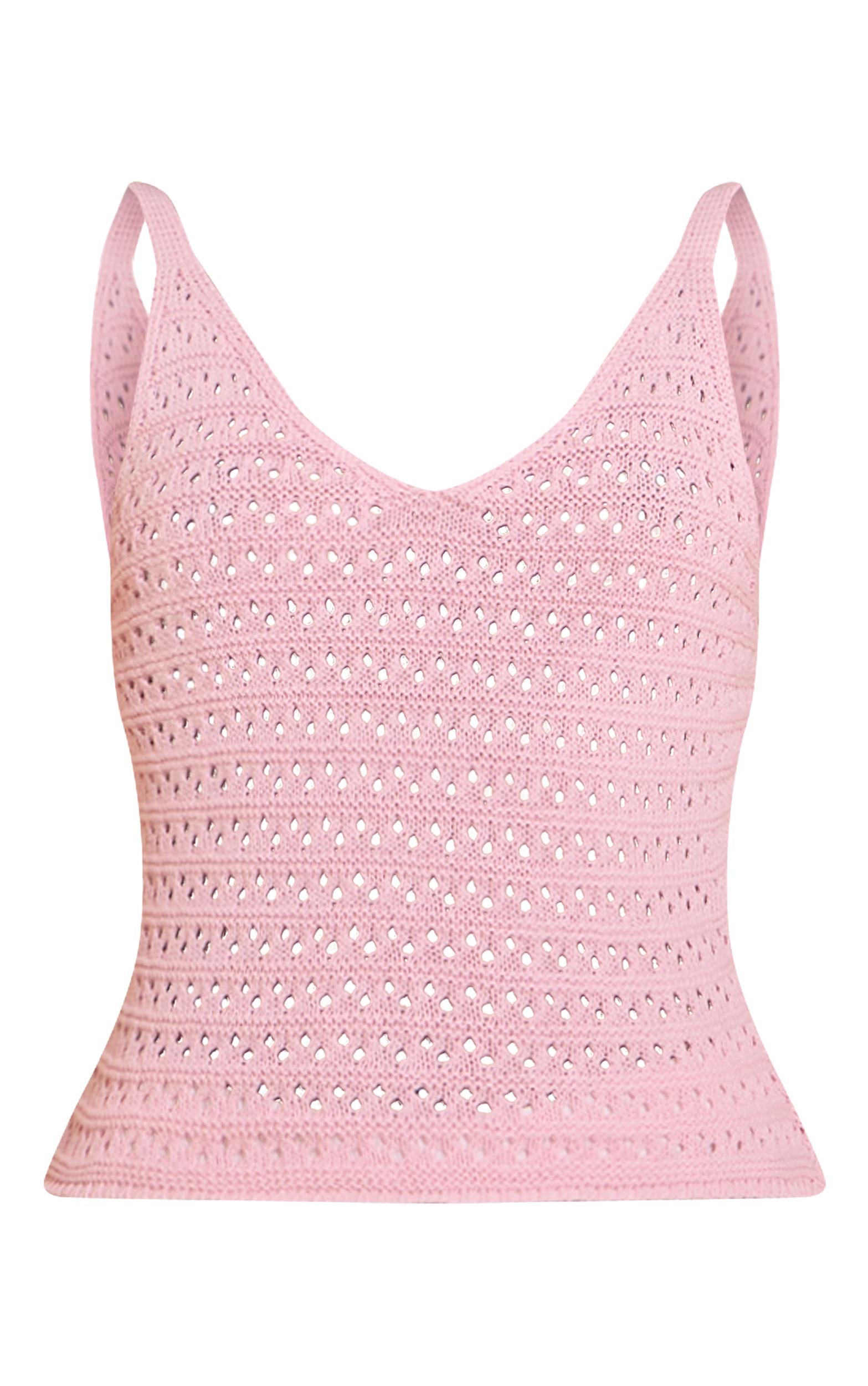 Pink Crochet Cami Top Product Image