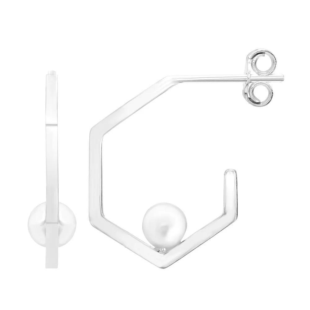 A&M Sterling Silver Honeycomb Hoop Earrings, Women's Product Image