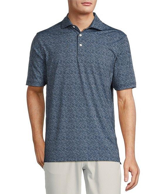 Hart Schaffner Marx Luxury Performance Short Sleeve Sketch Floral Polo Shirt Product Image