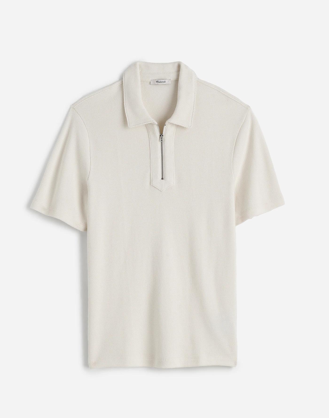 Quarter-Zip Pique Polo Shirt Product Image