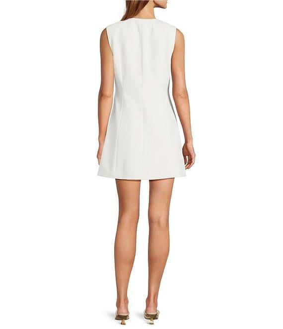 Antonio Melani Gianna Twill Round Neck Sleeveless Button Front Dress Product Image