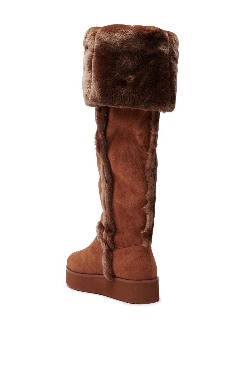 AZALEA WANG ICELANDER BROWN FUR BOOT Product Image