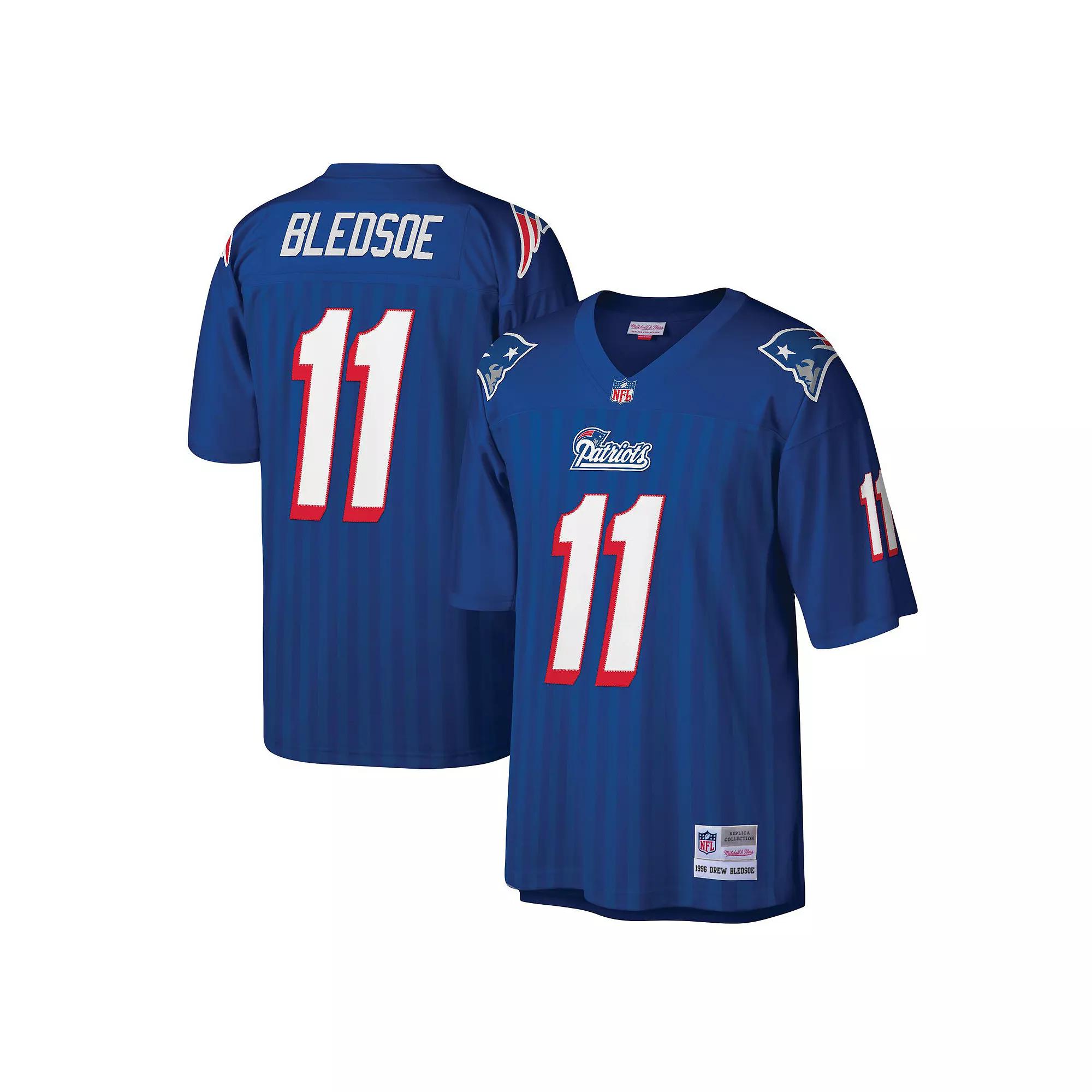 Men's Mitchell & Ness Drew Bledsoe Royal New England Patriots Legacy Replica Jersey, Size: 4XL, Blue Product Image