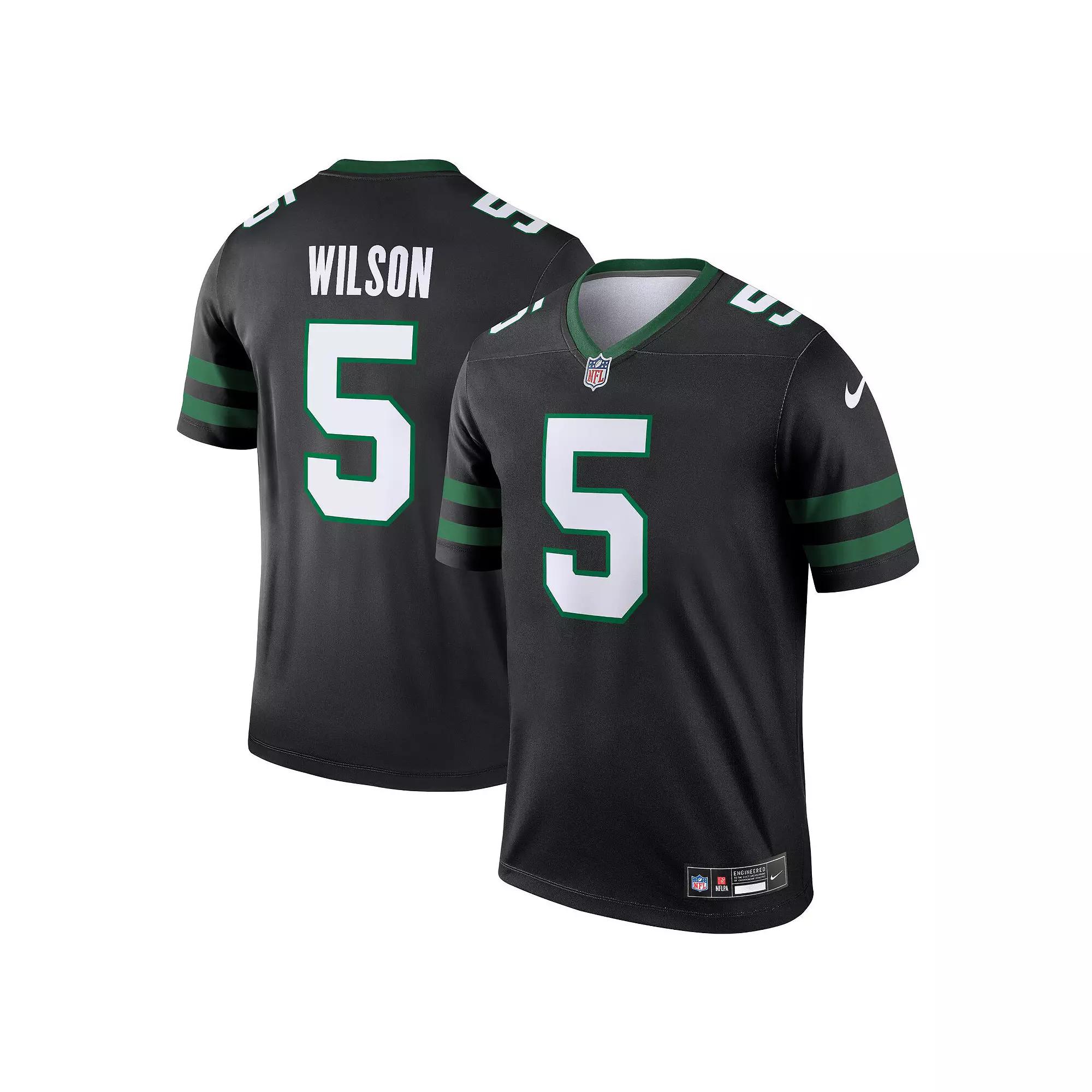 Men's Nike Garrett Wilson Legacy Black New York Jets Alternate Legend Jersey,  Product Image