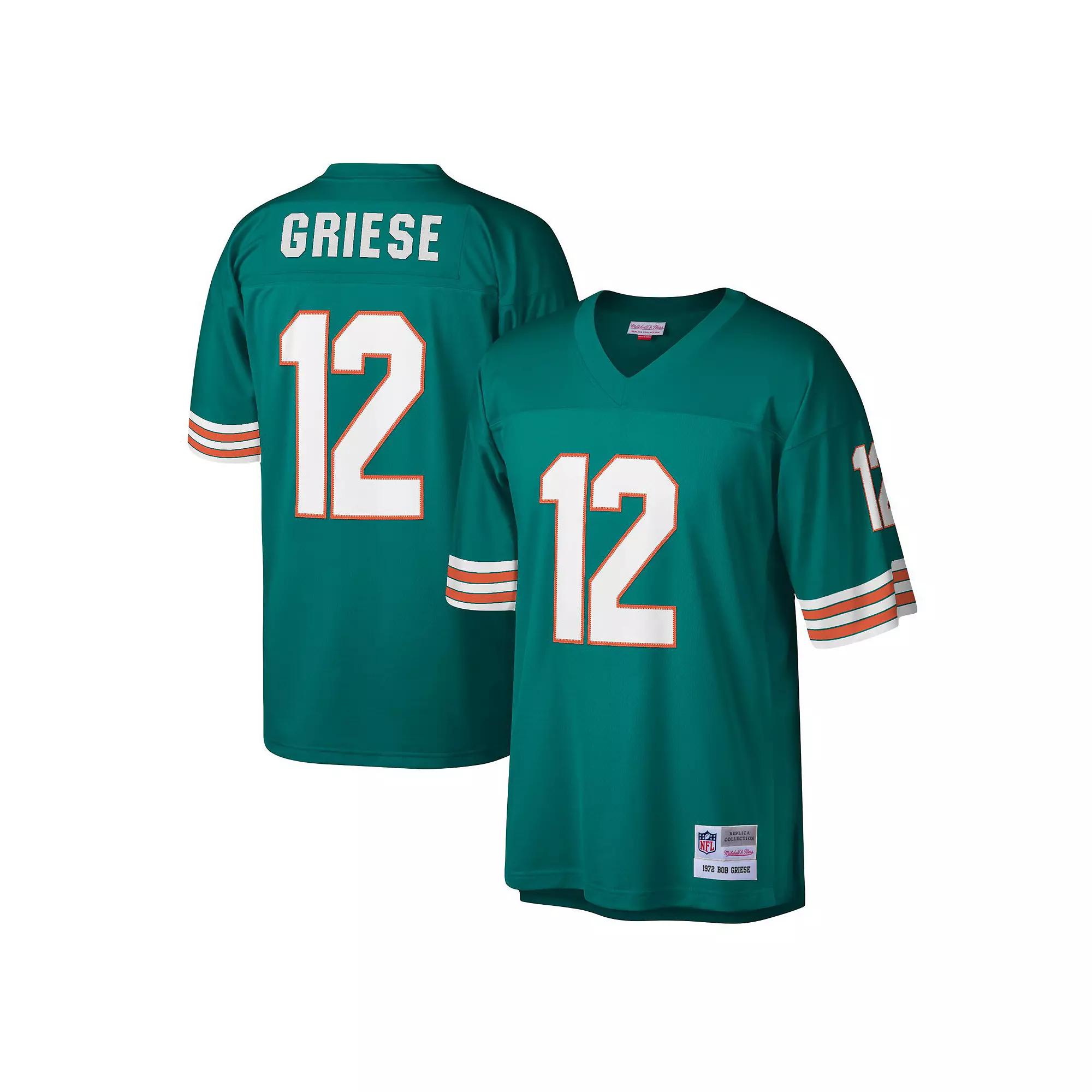 Men's Mitchell & Ness Bob Griese Aqua Miami Dolphins Legacy Replica Jersey,  Product Image