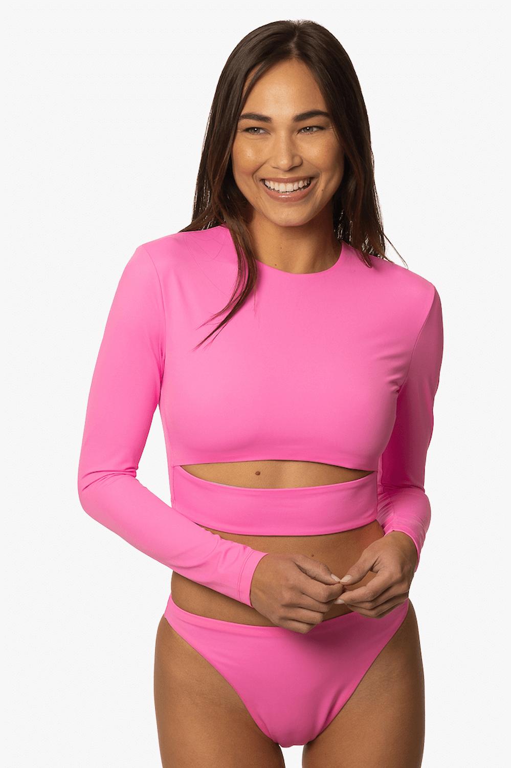 Taranaki Long Sleeved Crop Cut-Out Rashguard - Passion Female Product Image