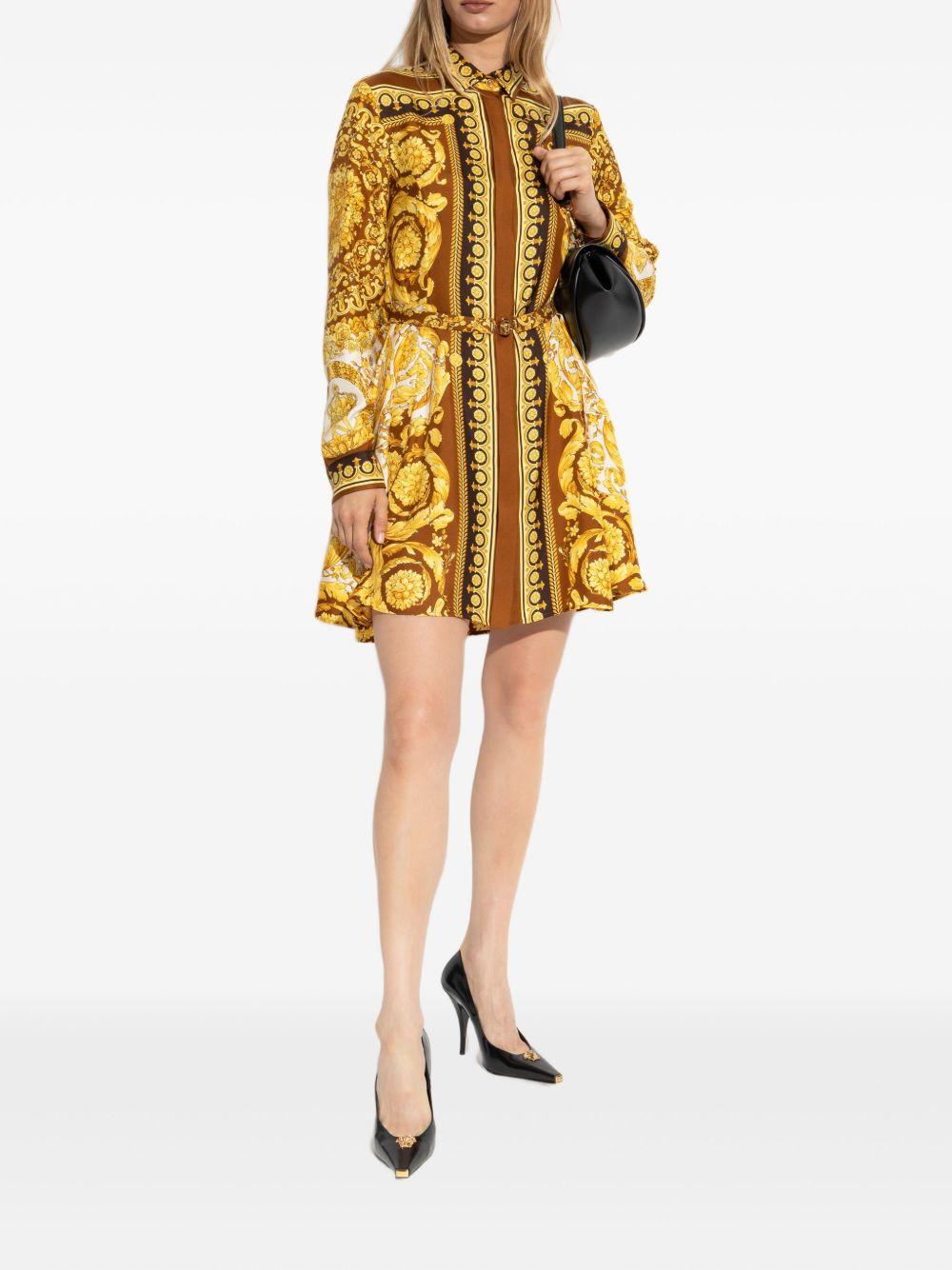 silk belted mini shirt dress Product Image