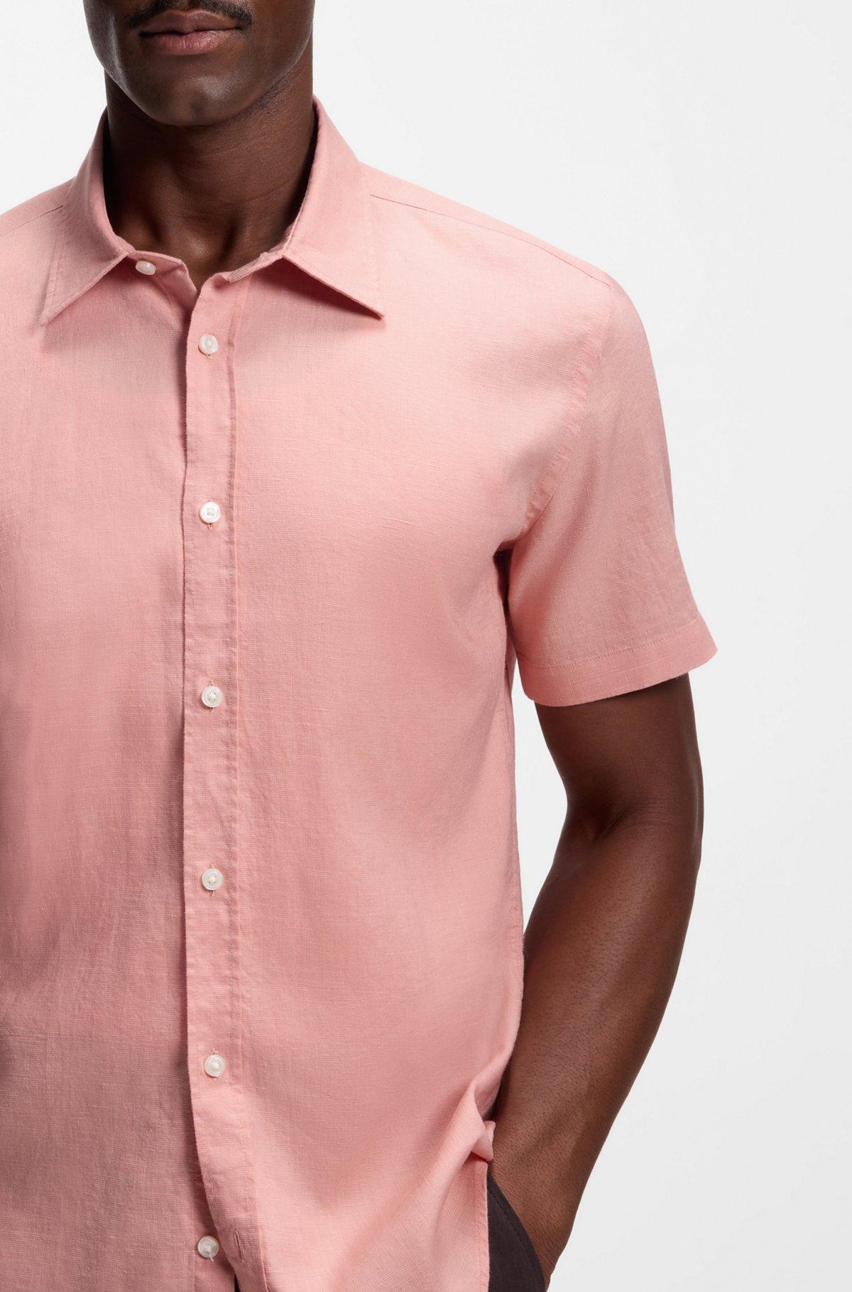 Slim-fit shirt in stretch linen Product Image