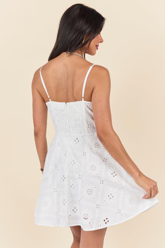 Short and Sweet White Eyelet Mini Dress FINAL SALE Product Image