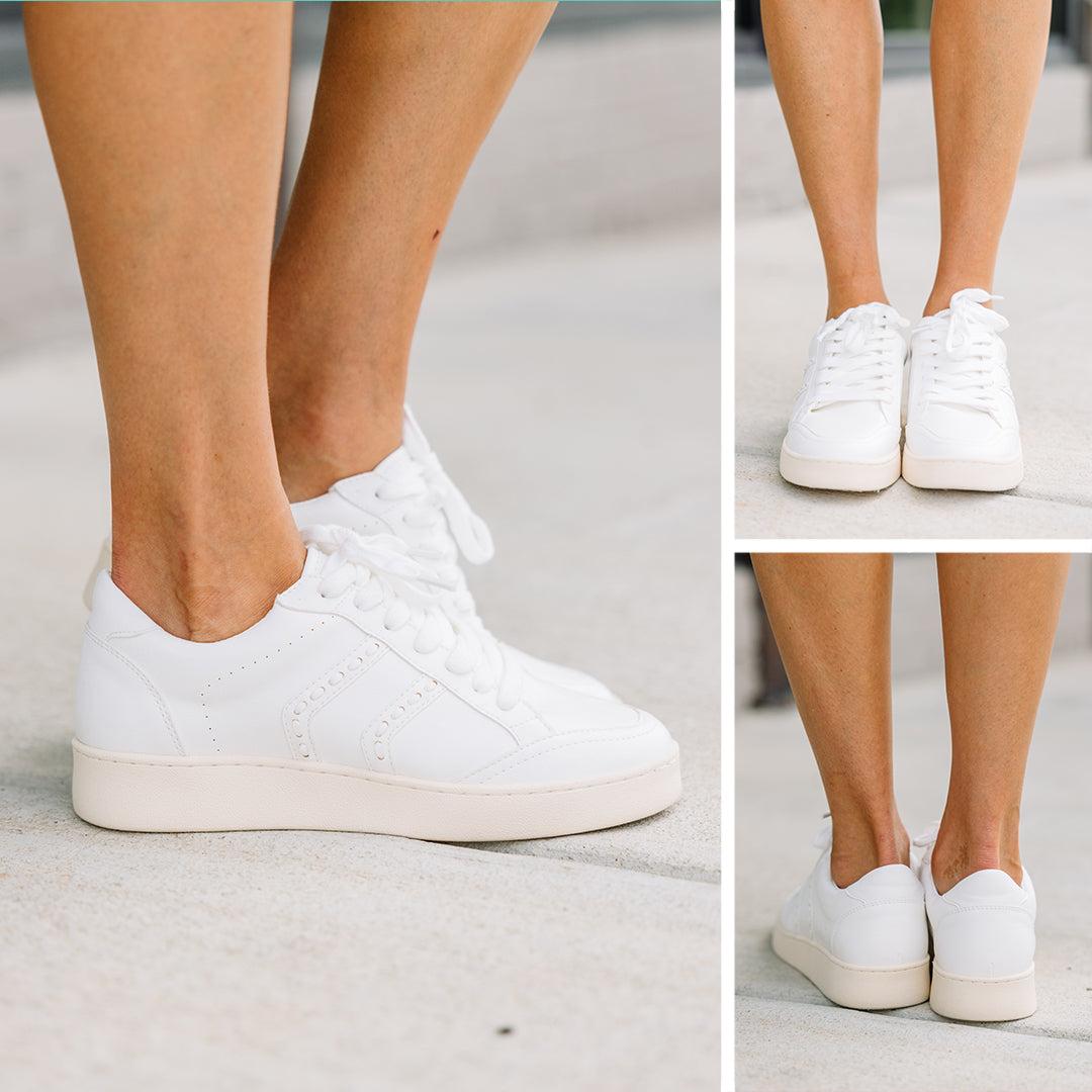 Give It A Try White Platform Sneakers Female Product Image