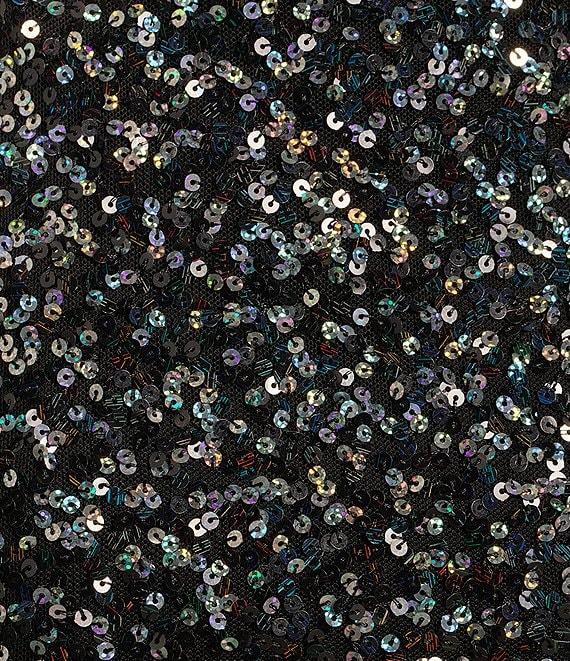 B. Darlin Cowl Neck Spaghetti Strap X-Back Chunky Sequin Bodycon Dress Product Image