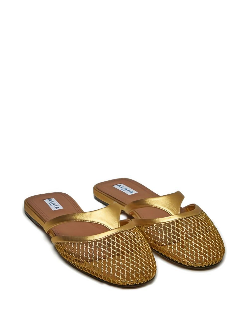 net-panelled leather mules Product Image