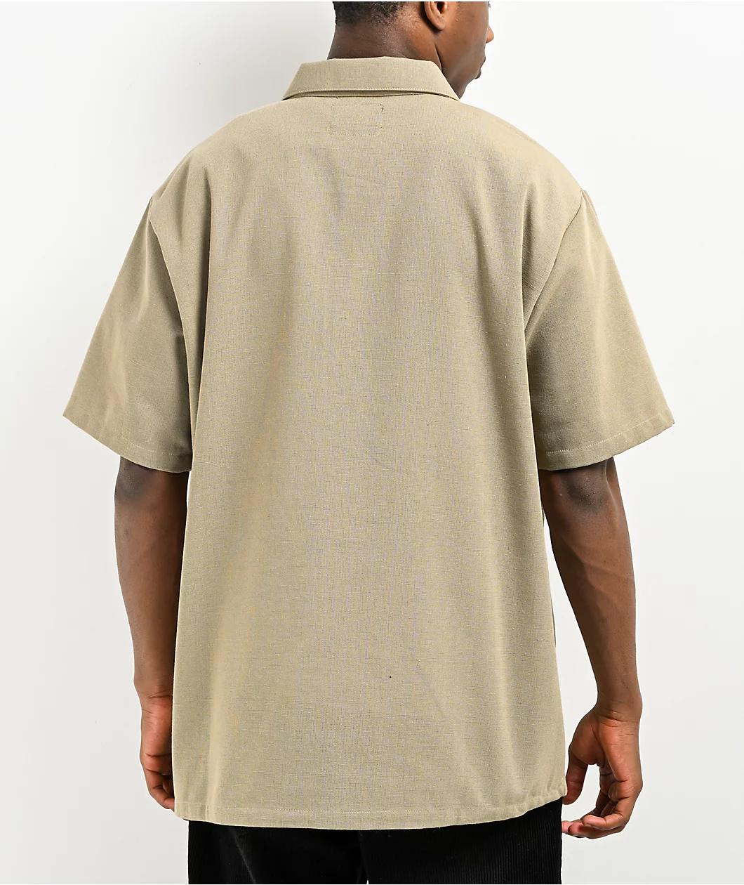 FB County Khaki Zip Short Sleeve Shirt Product Image