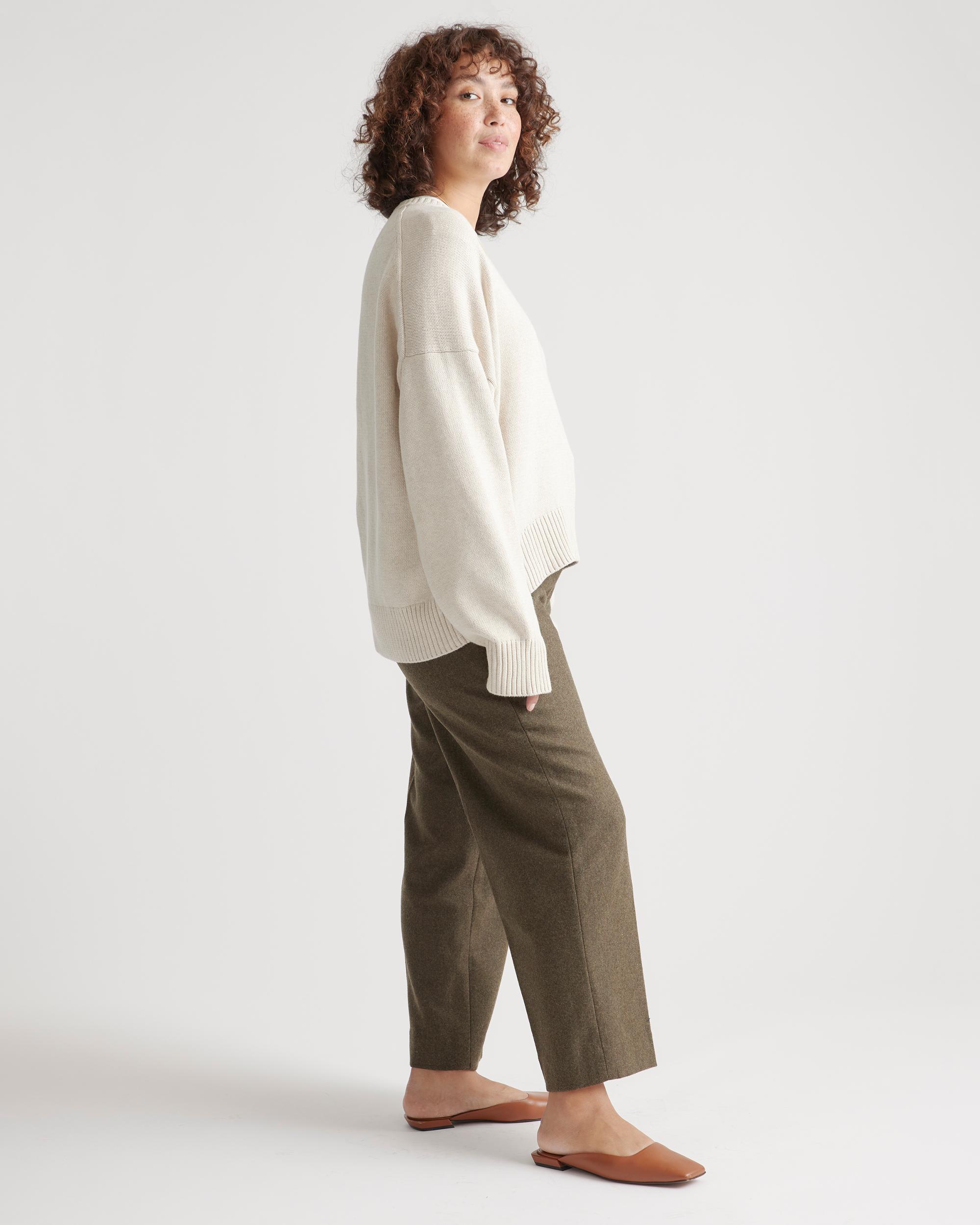 Quince | Women's Boyfriend Crew Sweater Size XS, Organic Cotton Product Image