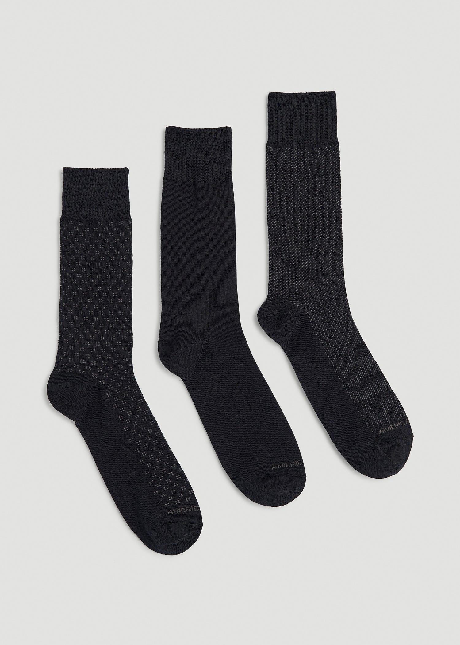 Dress Socks Size 14 to 17 (3-Pack) for Tall Men in Black Male Product Image