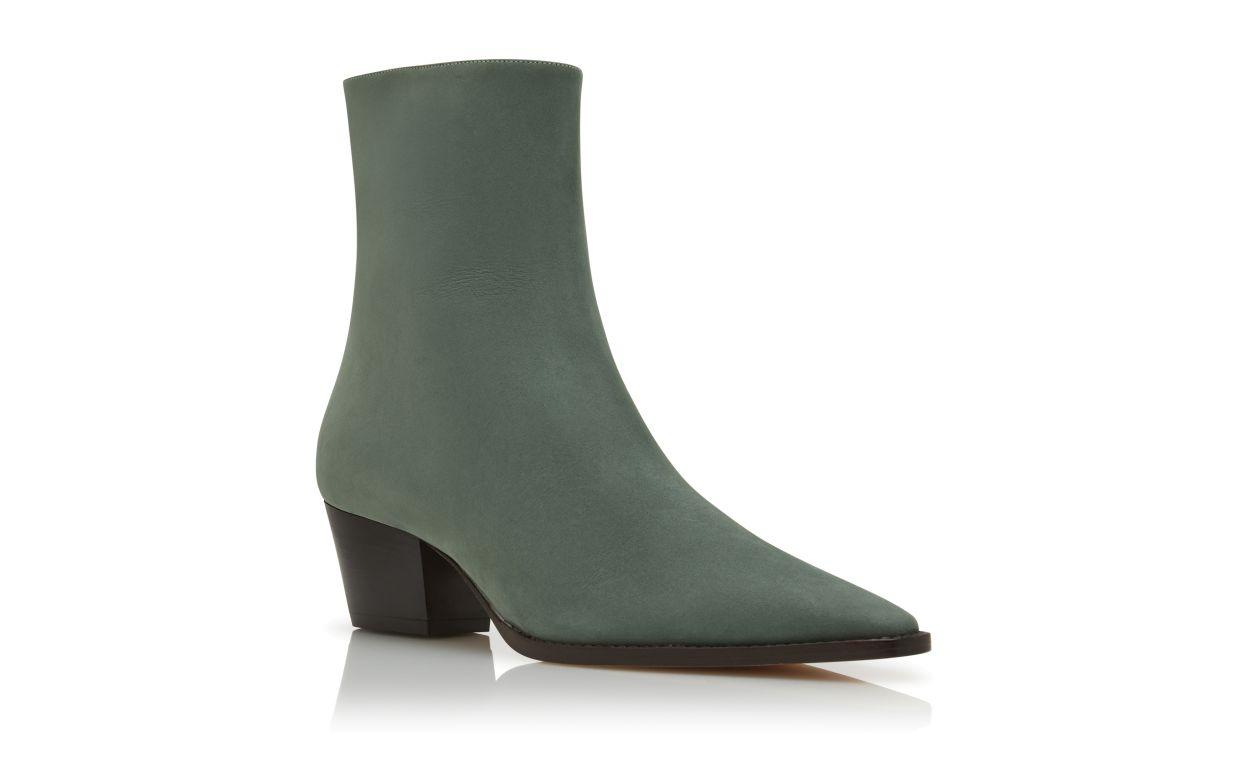 ALIERA Green Nubuck Ankle Boots  Product Image