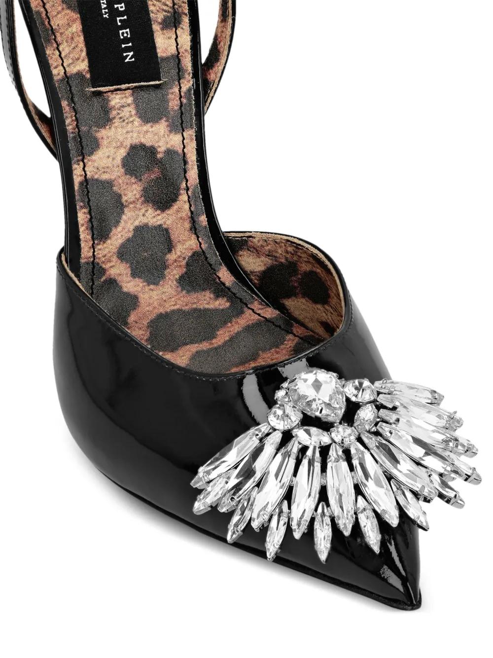 Mirror 100mm crystal-embellished pumps  Product Image