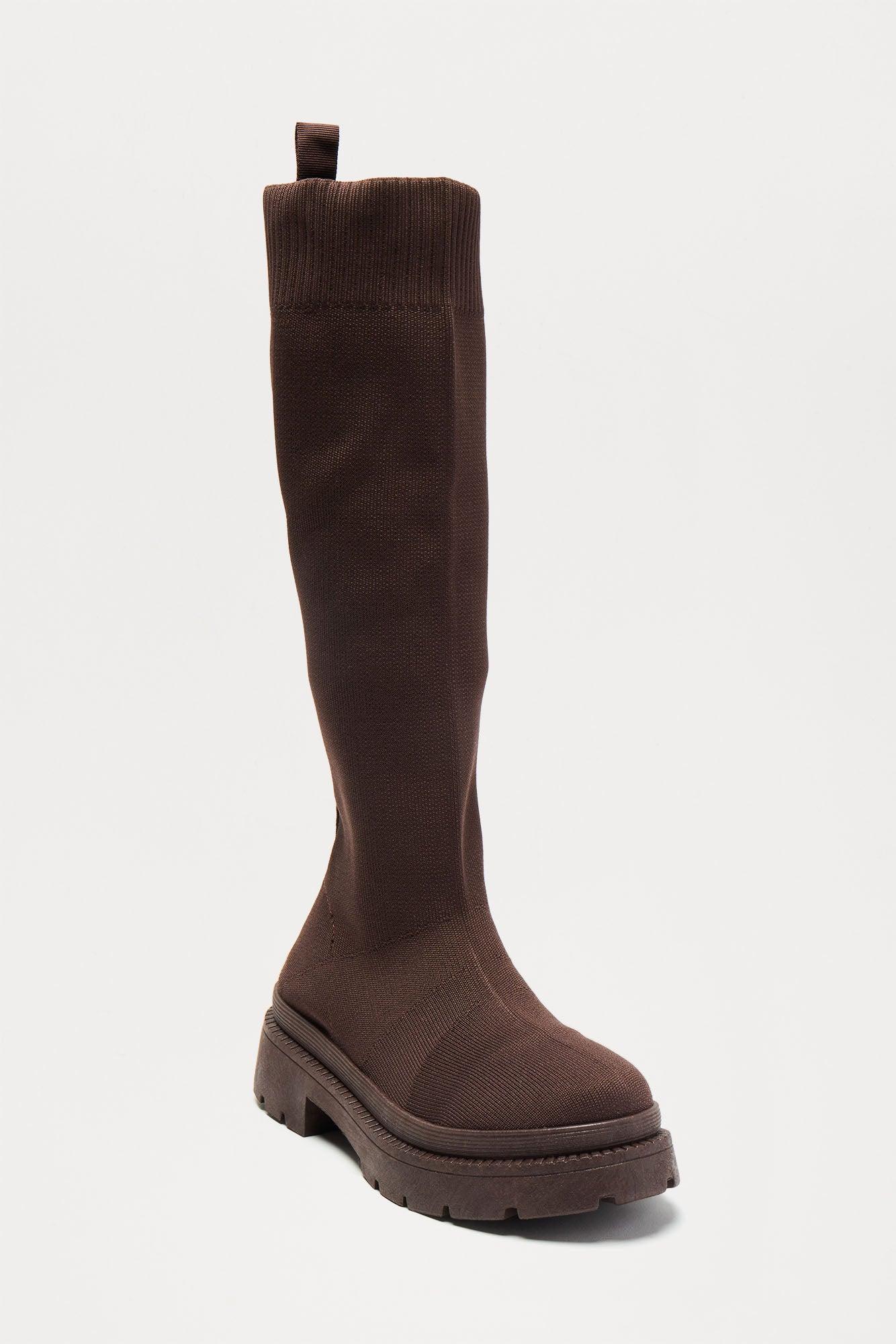 Rocco Knit Boots - Brown Product Image