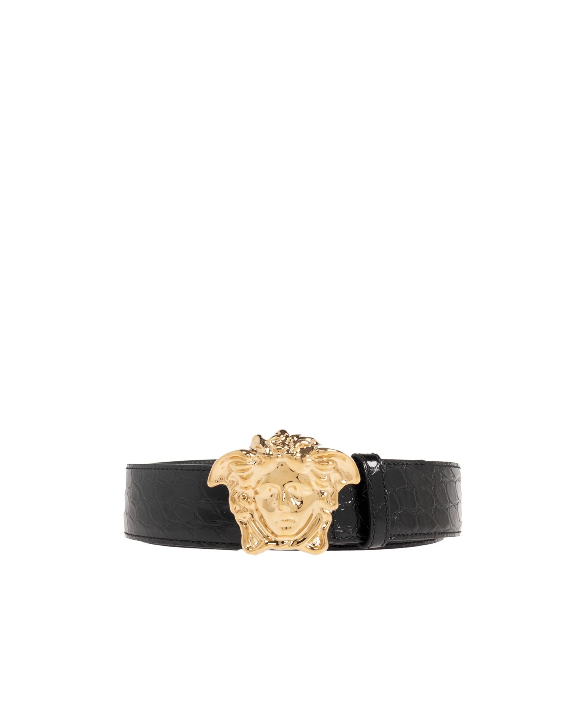 VERSACE La Medusa Leather Belt Man Belt Black Size 39.5 Calfskin Product Image