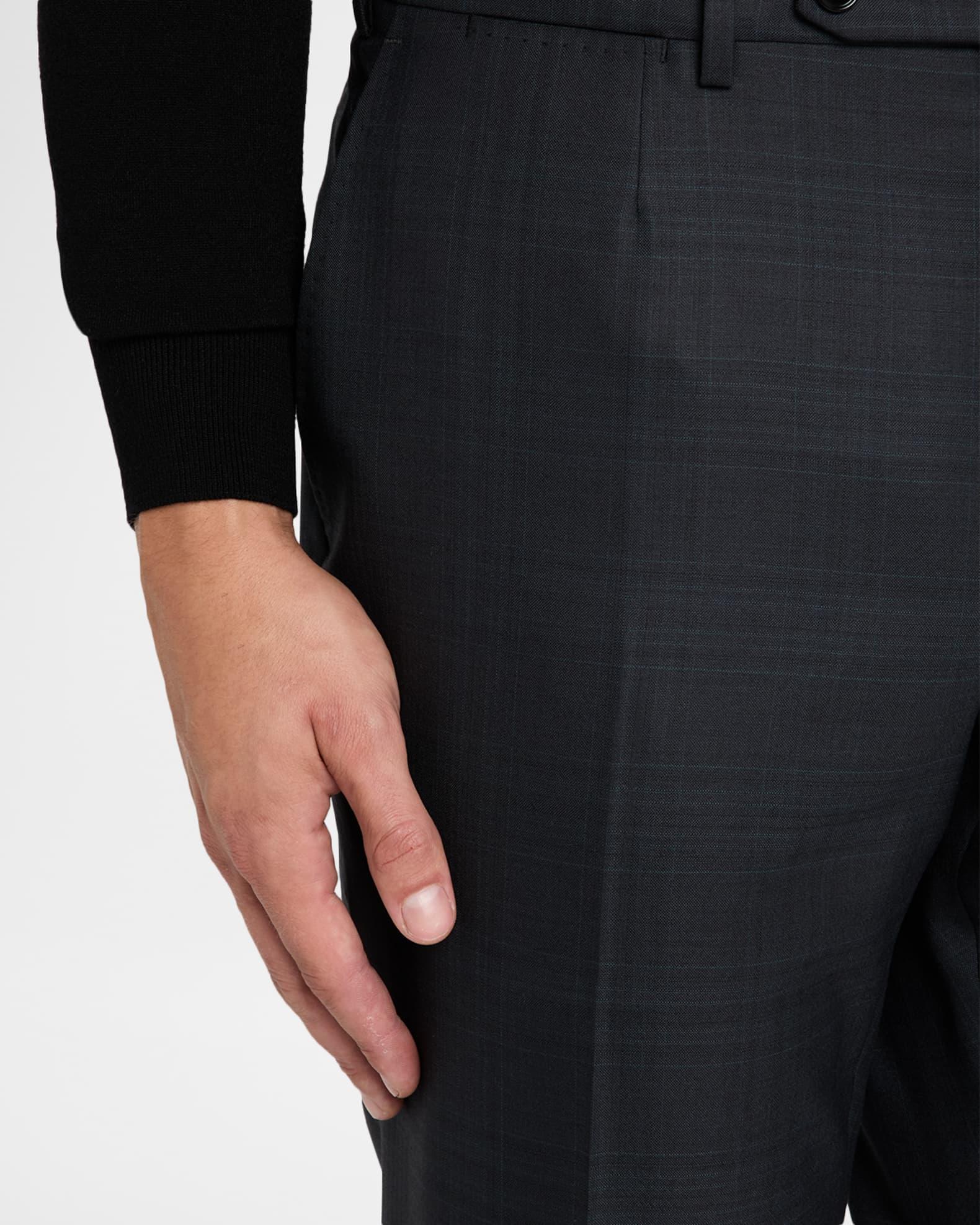 Men's Wool Woven Plaid Two-Piece Suit Product Image