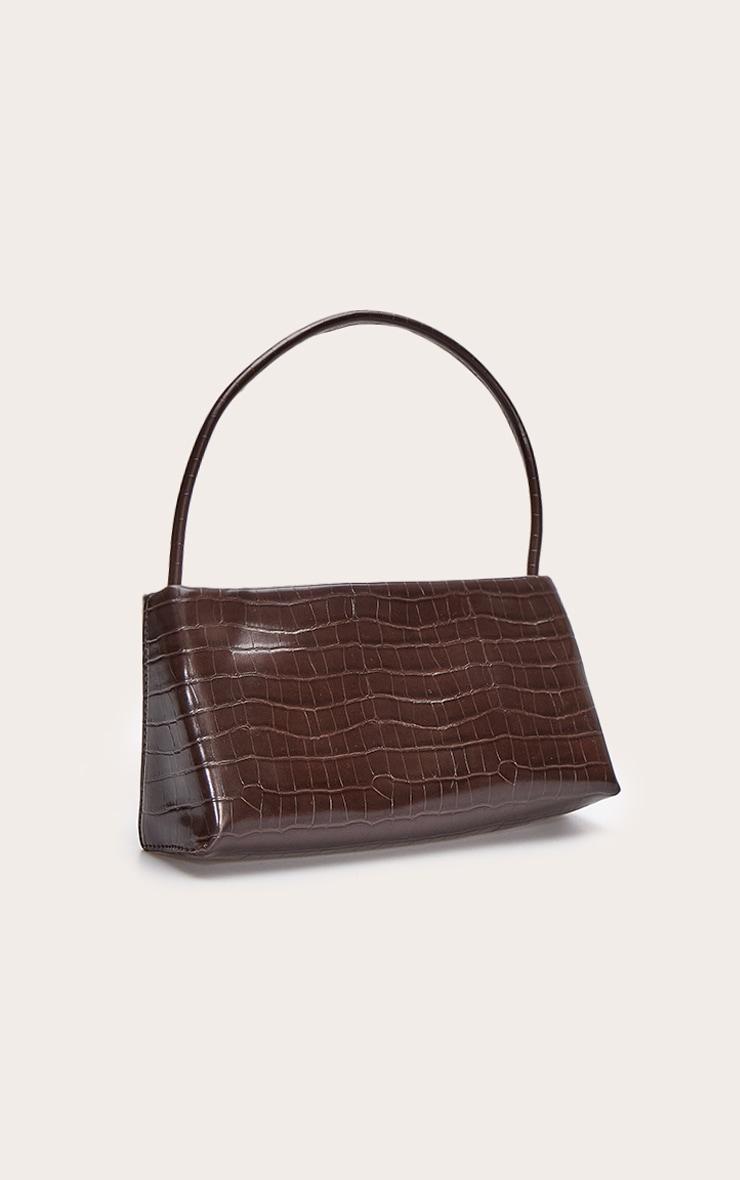 Brown Croc Slim Shoulder Bag Product Image