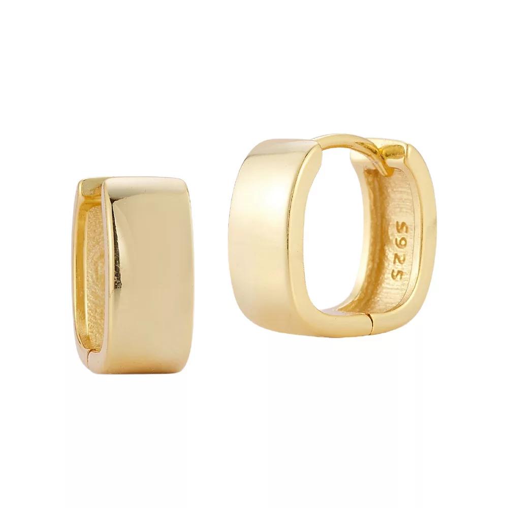 Sunkissed Sterling Square Bold Huggie Hoop Earrings, Women's, Gold Tone Product Image