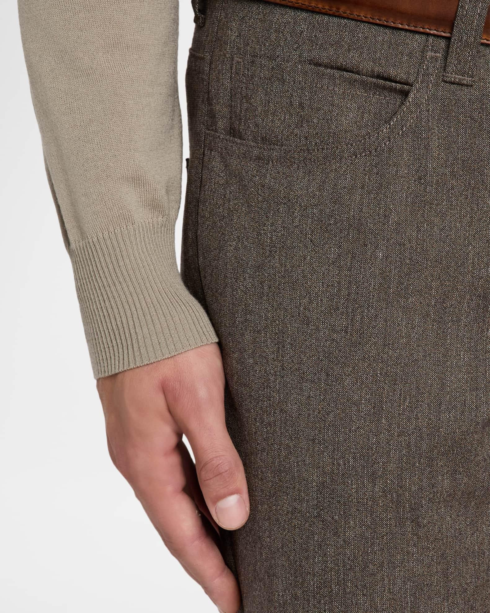 Men's Wool and Cotton Melange Five-Pocket Pants Product Image