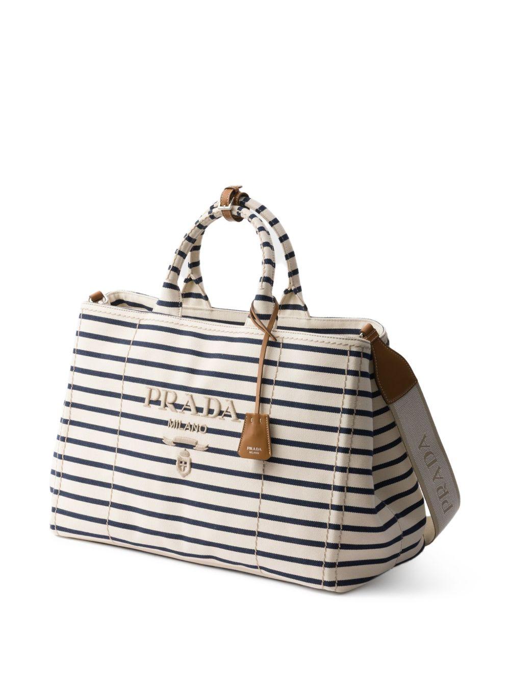 Canapa striped canvas tote bag Product Image