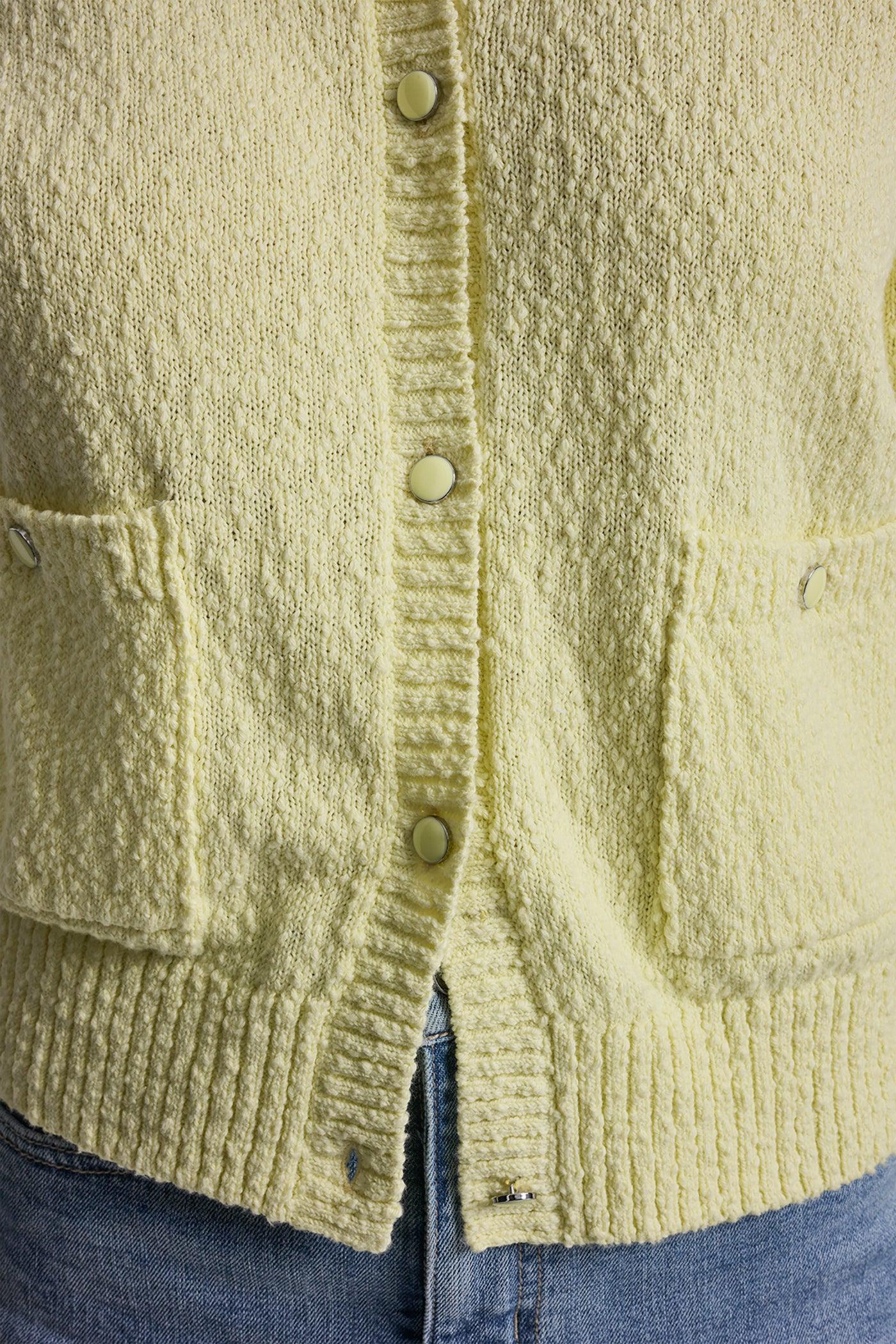 CREW NECK CARDIGAN WITH PATCH POCKETS Product Image