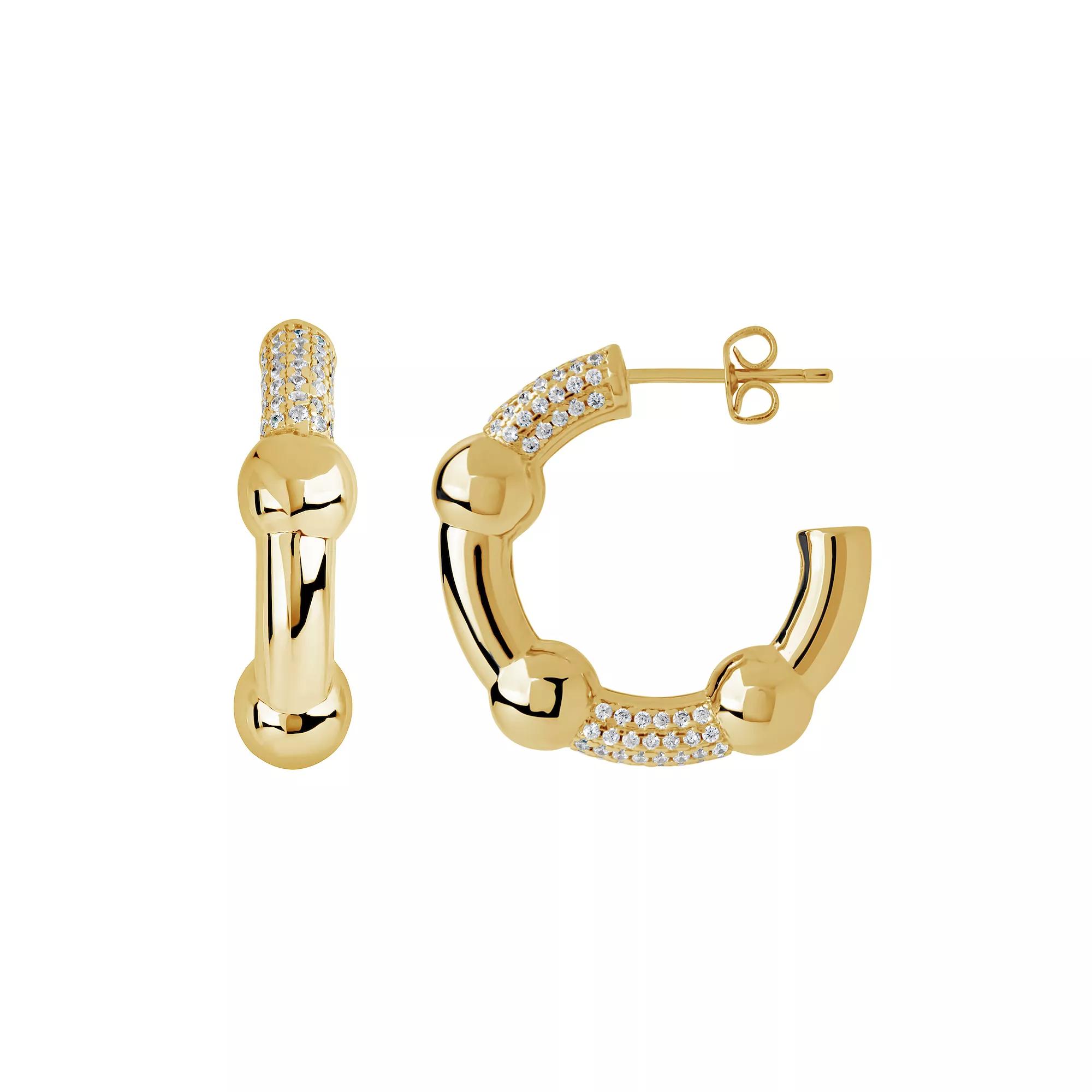 MC Collective Cubic Zirconia Emilee Hoop Earrings, Women's, Gold Tone Product Image