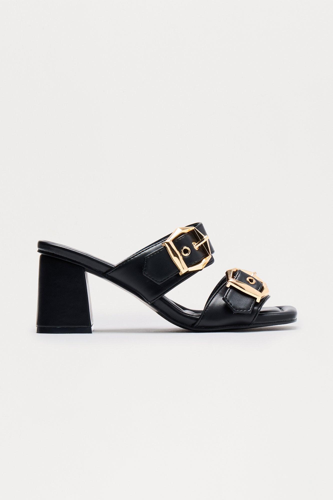 Avani Buckle Mules - Black Female Product Image