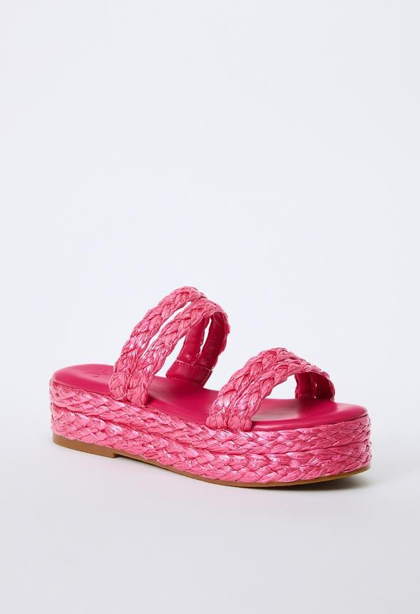 JustFab Margaux Platform Loafer Pump Womens Black/ White Size 8.5 Product Image