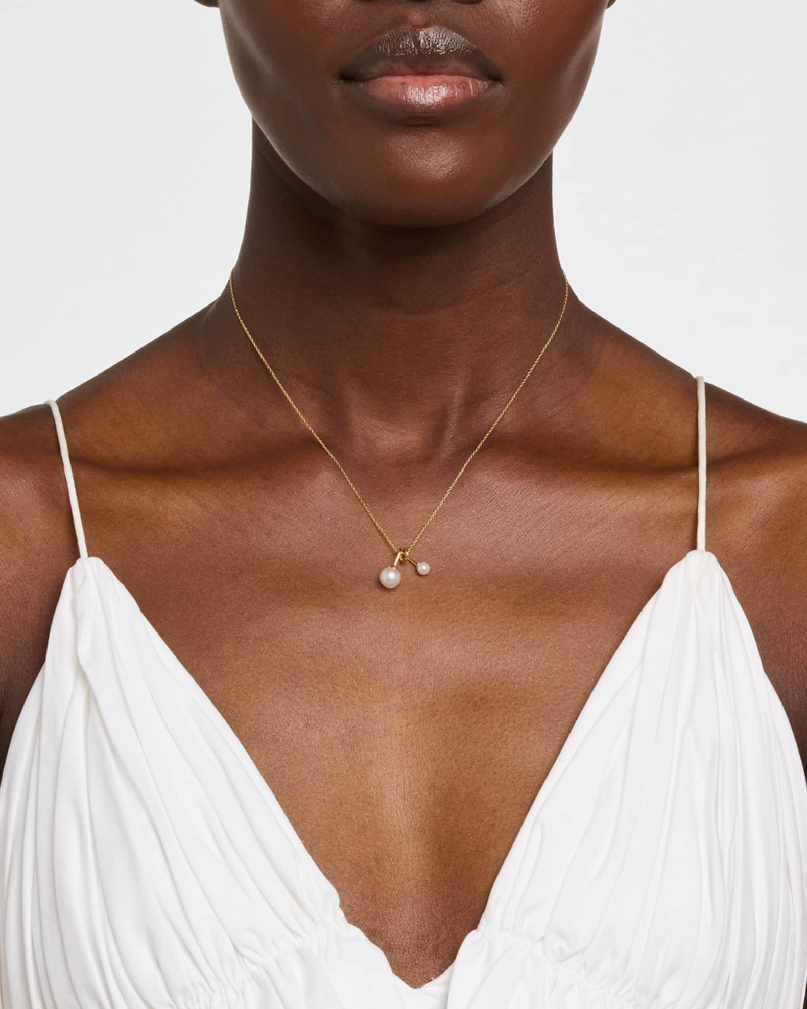 Swirl Pendant Necklace with Pearls Product Image