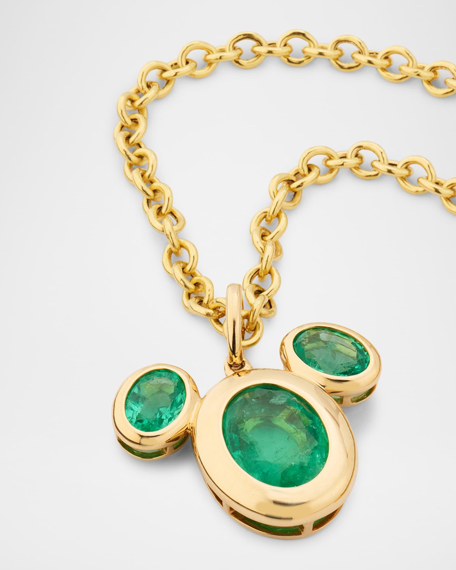 G One 18K Yellow Gold Emerald Pendant Necklace Product Image