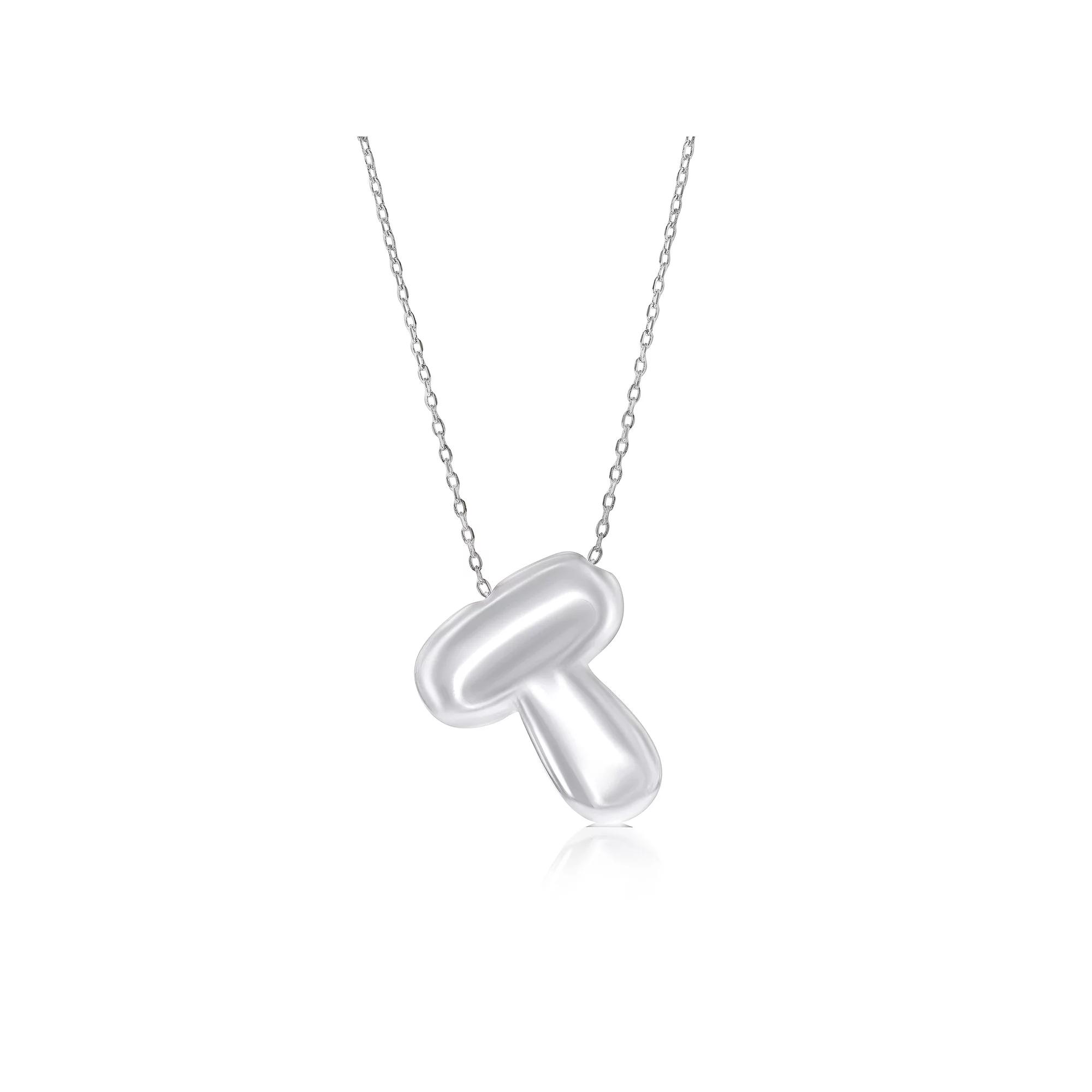 Argento Bella Sterling Silver Bubble Initial Necklace, Women's, Size: 16-18" ADJ, Sterling T Product Image