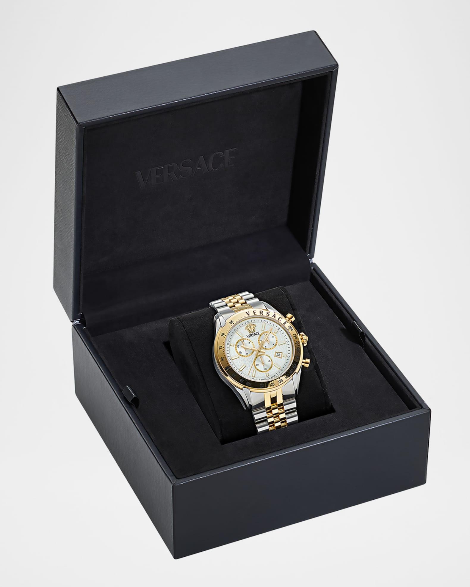 Mens Versace Chrono Master 44mm Two Tone Bracelet Watch Product Image