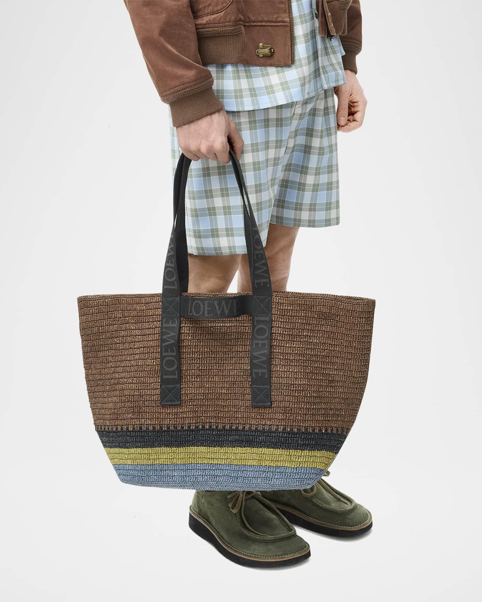 Men's Fold Raffia Shopper Tote Bag Product Image