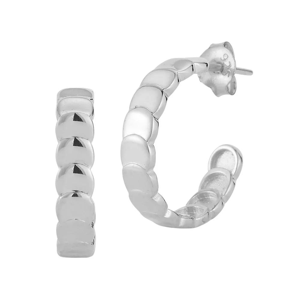 Sunkissed Sterling Huggie Hoop Earrings, Women's, Silver Tone Product Image