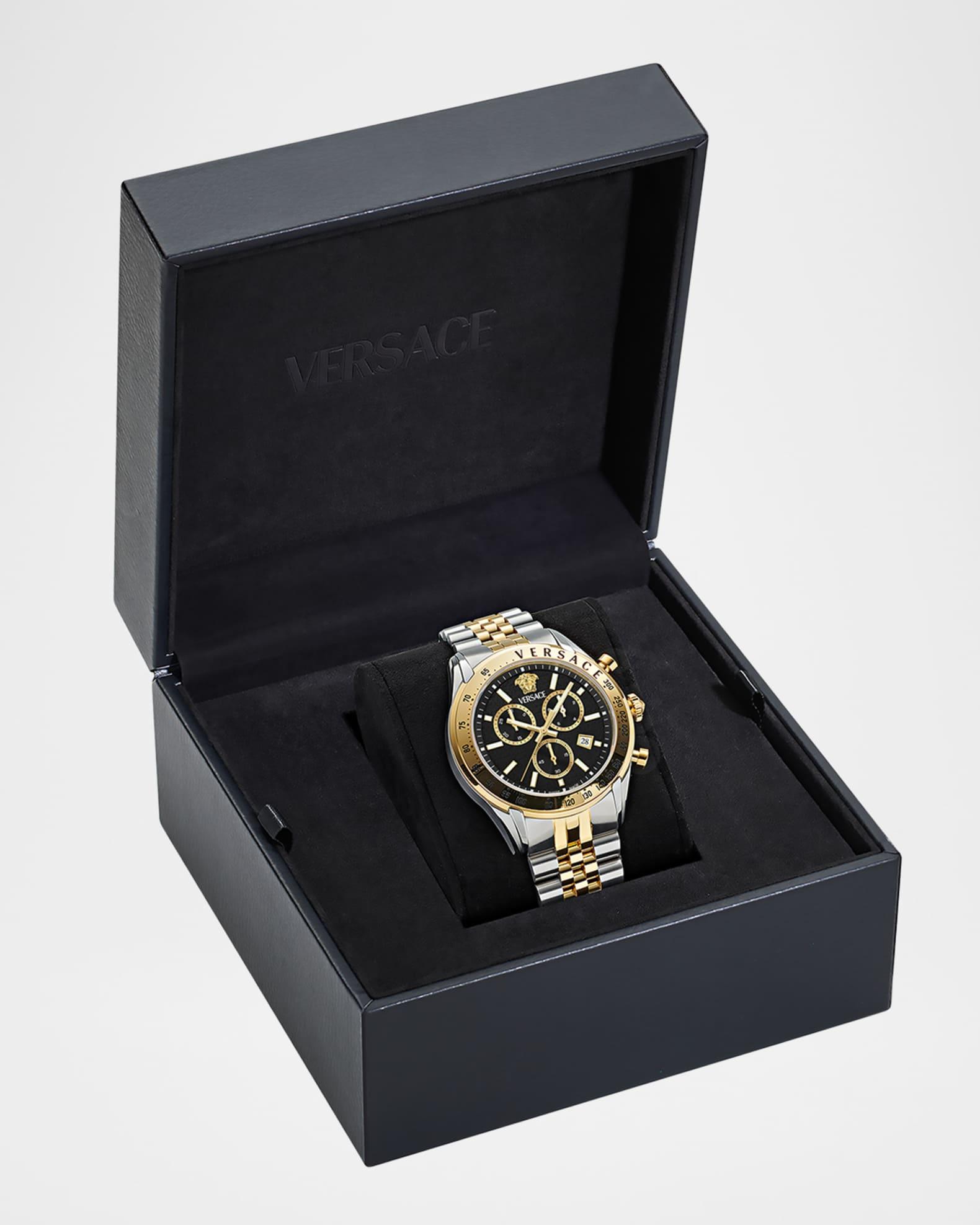 Mens Versace Chrono Master 44mm Two Tone Bracelet Watch Product Image
