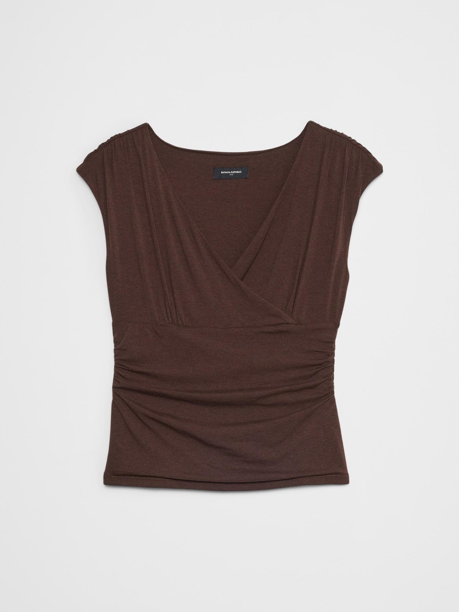 Crossover Front Shirred Top Product Image