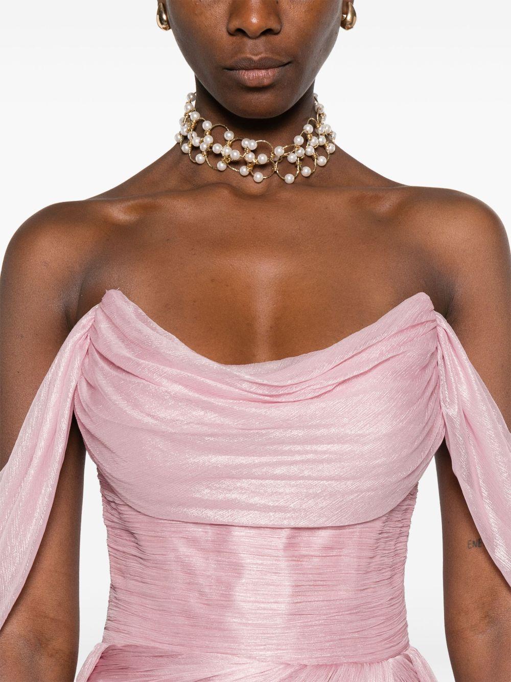 Raziel draped off-shoulder gown Product Image