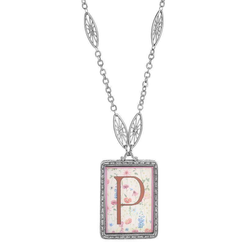 1928 Floral Motif Initial Pendant, Womens, G Product Image