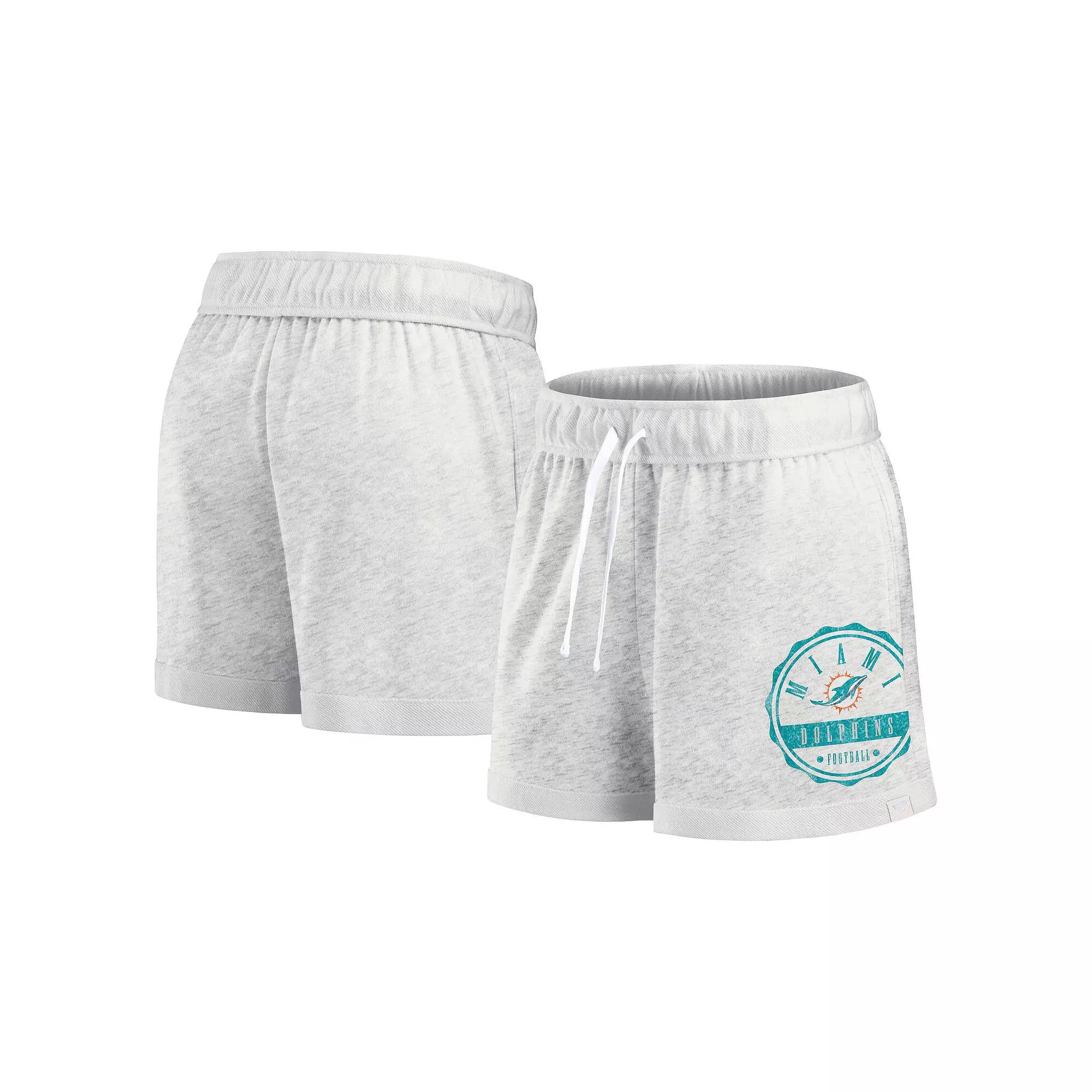 Women's Fanatics Oatmeal Miami Dolphins Vintage Badge Shorts,  Product Image