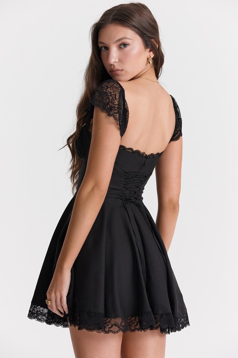 Kaia  black a-line mini dress Product Image