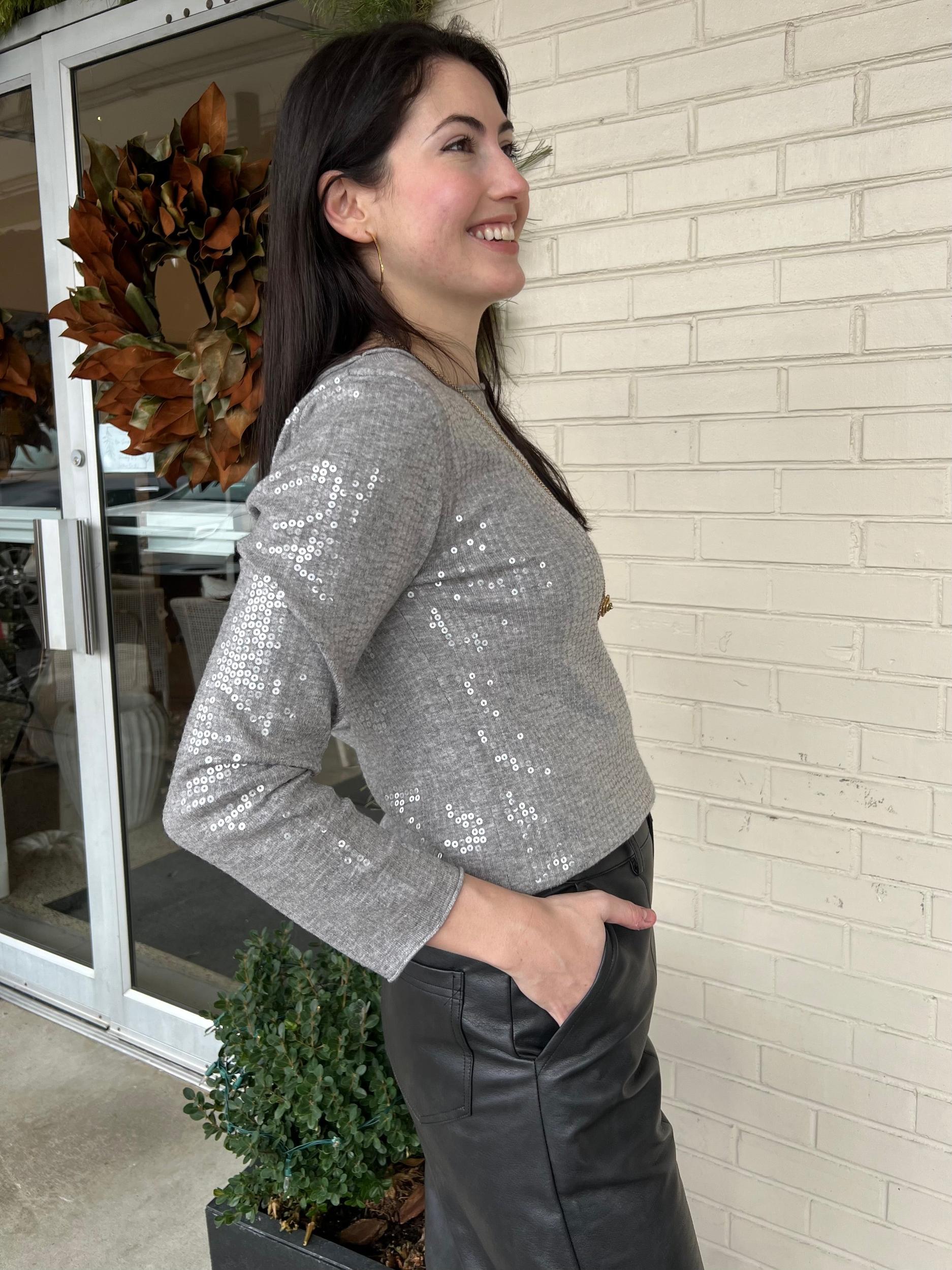 Shine Bright Sequin Knit Top Product Image