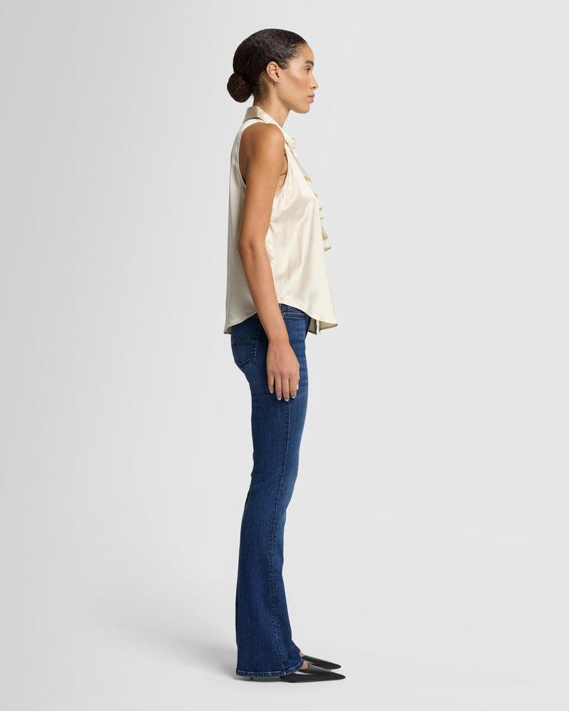 Silk Ruffle Bow Halter Top Product Image