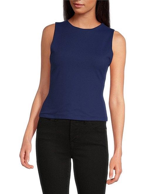 Susana Monaco Crew Neck Sleeveless Fitted Tank Top Product Image