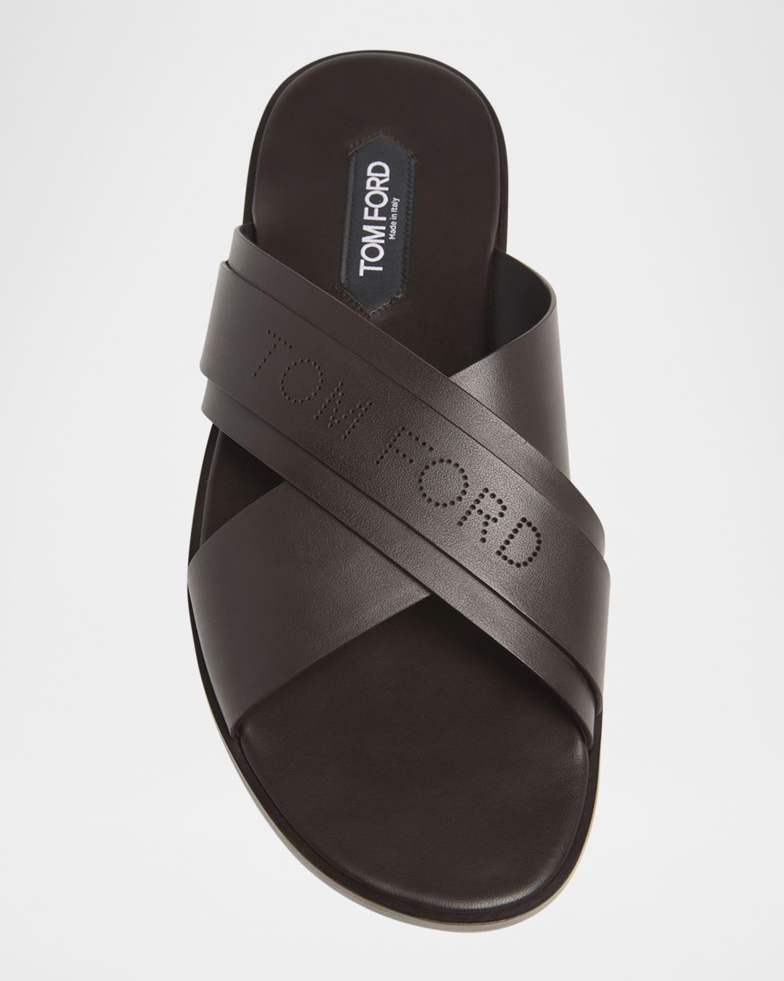 Men's Preston Smooth Leather Slide Sandals Product Image