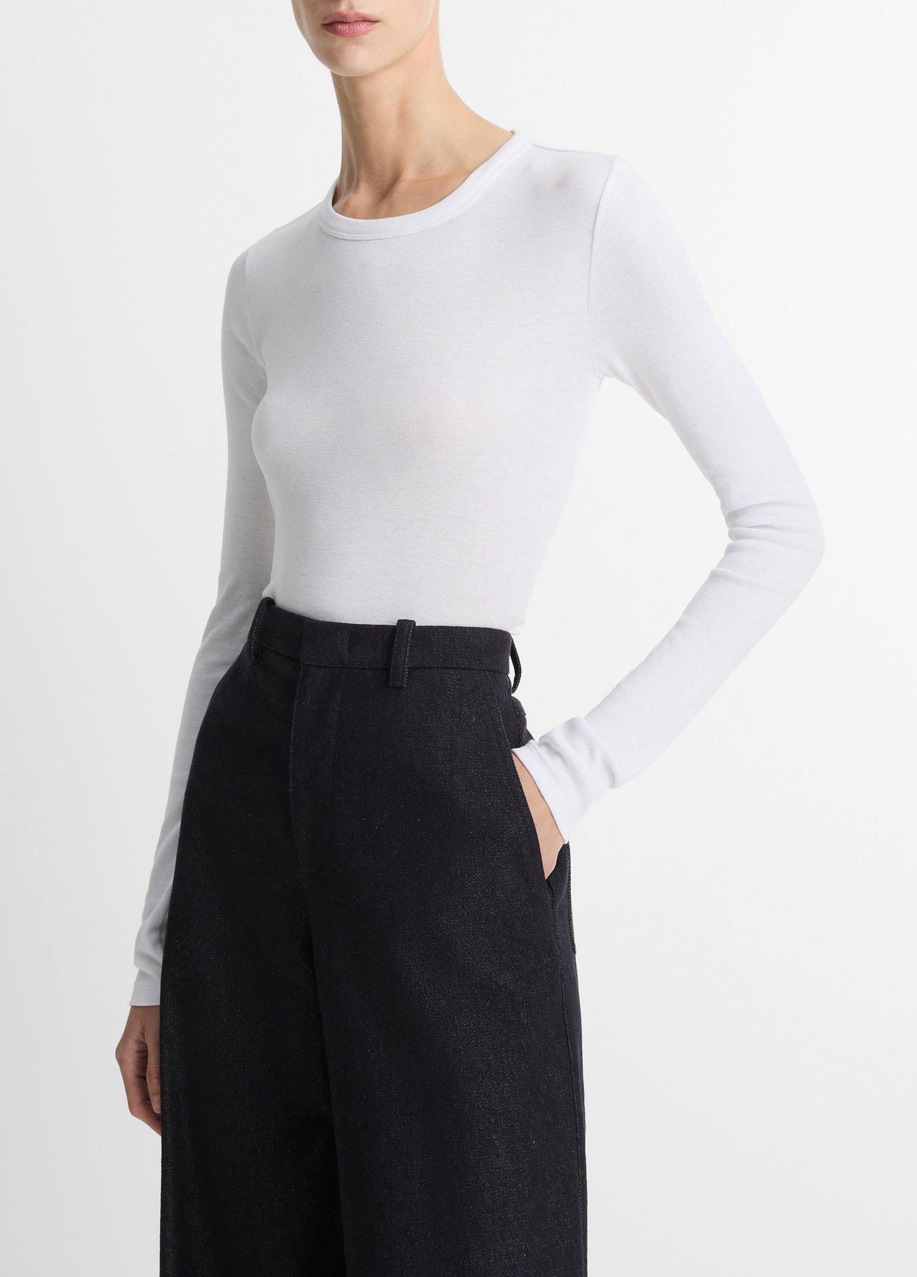 Essential Pima Cotton-Blend Long-Sleeve T-Shirt Product Image